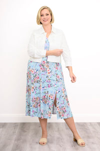 Elena Dress, Teal Nectar, Linen Bamboo