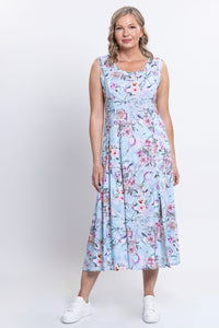 Elena Dress, Teal Nectar, Linen Bamboo