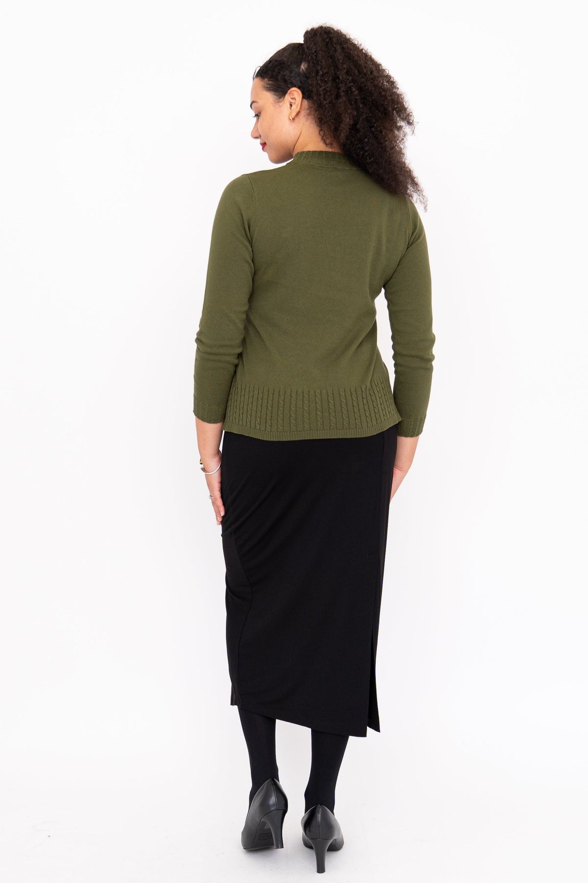 Ella Sweater, Khaki, Cotton