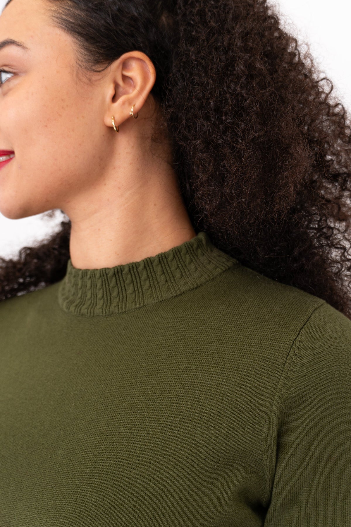 Ella Sweater, Khaki, Cotton