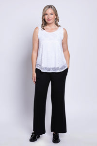 Ellen Tank, White, Bamboo Lace