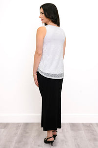 Ellen Tank, White, Bamboo Lace