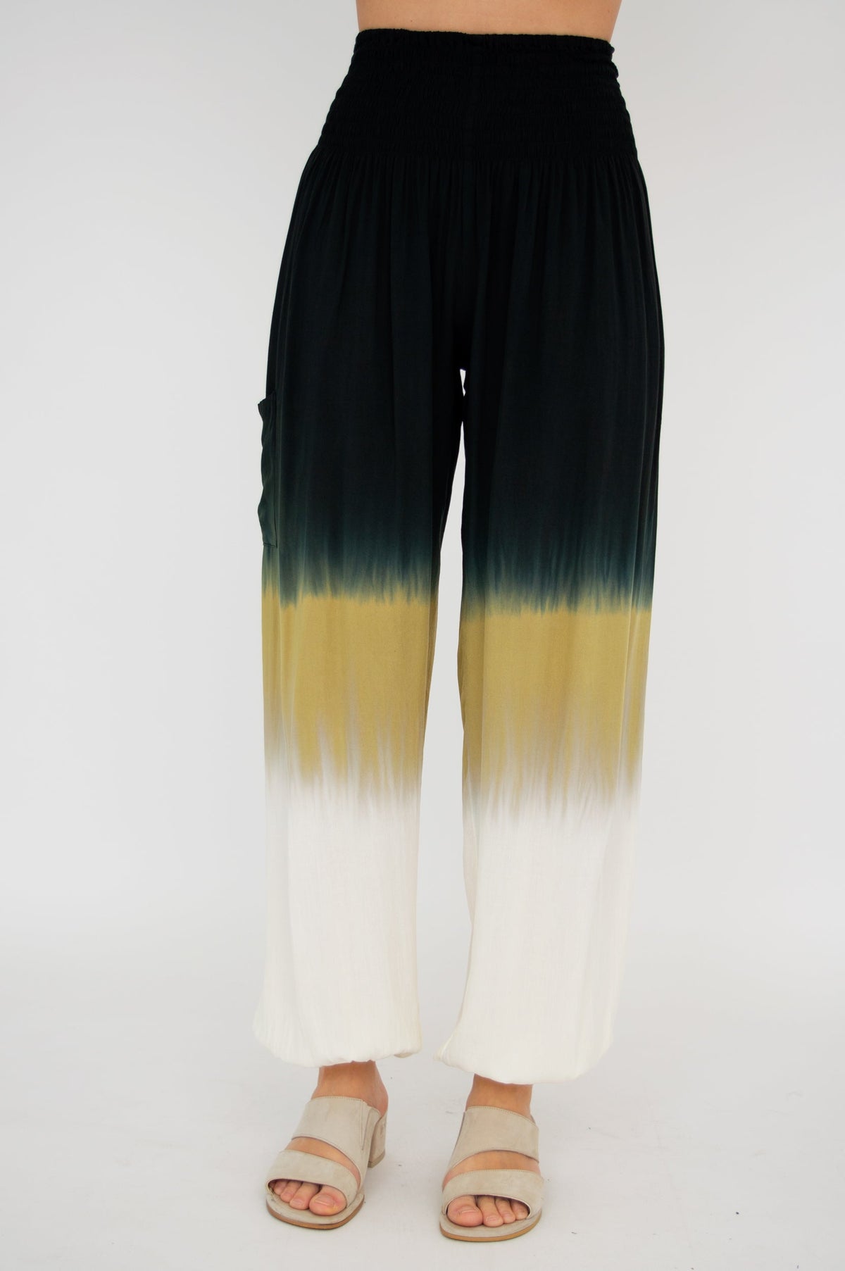 Embra Pants, Black Dip-Dye