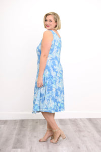 Evangelina Dress, Denim Clouds, Bamboo