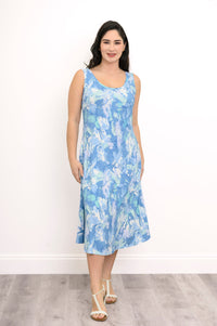 Evangelina Dress, Denim Clouds, Bamboo