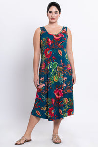 Evangelina Dress, Teal Fantasy, Bamboo