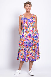 Evangelina Dress, Violet Fiesta, Bamboo