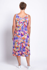 Evangelina Dress, Violet Fiesta, Bamboo