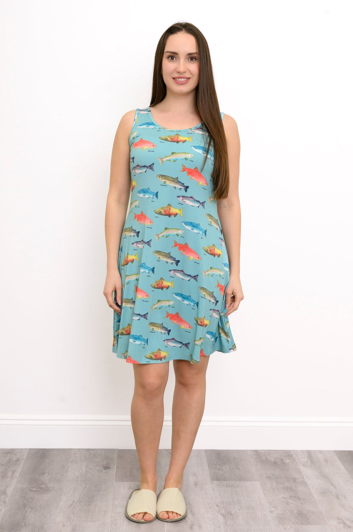 Evangeline Dress, Canada Salmon, Bamboo