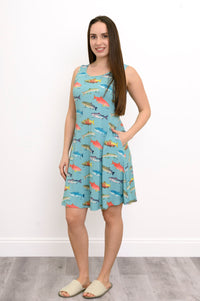 Evangeline Dress, Canada Salmon, Bamboo