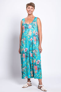 Fernanda Jumpsuit, Teal Fiji, Linen Bamboo