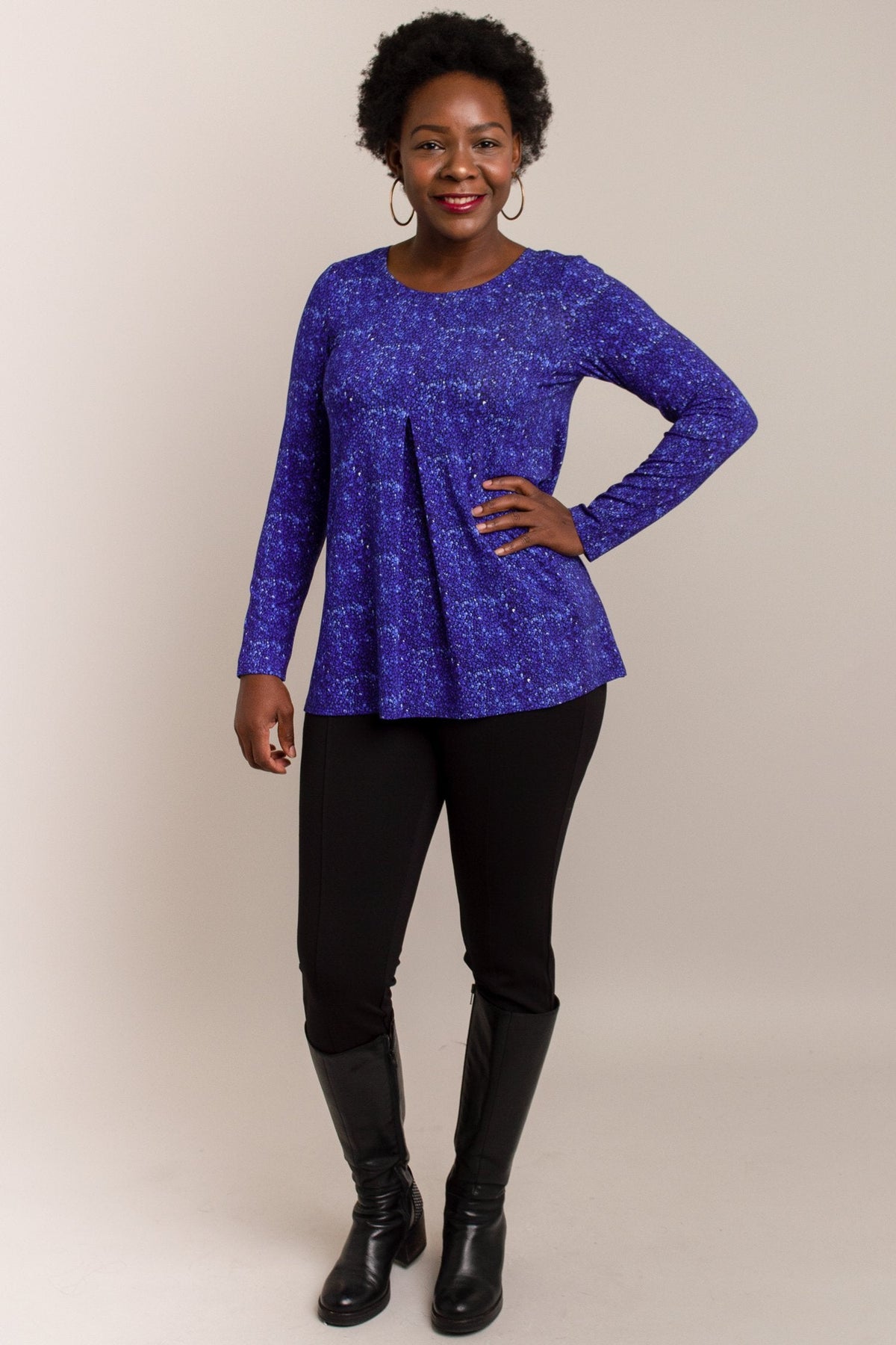 Franca Top, Violet Dot, Bamboo- Final Sale