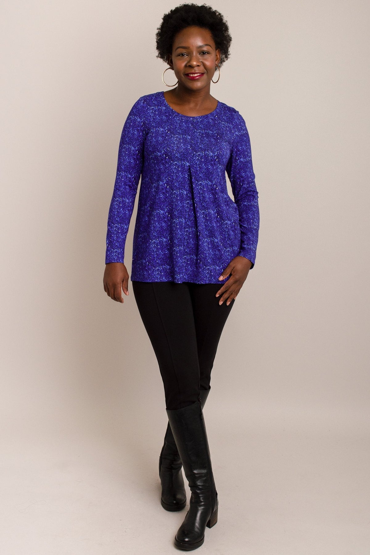 Franca Top, Violet Dot, Bamboo- Final Sale