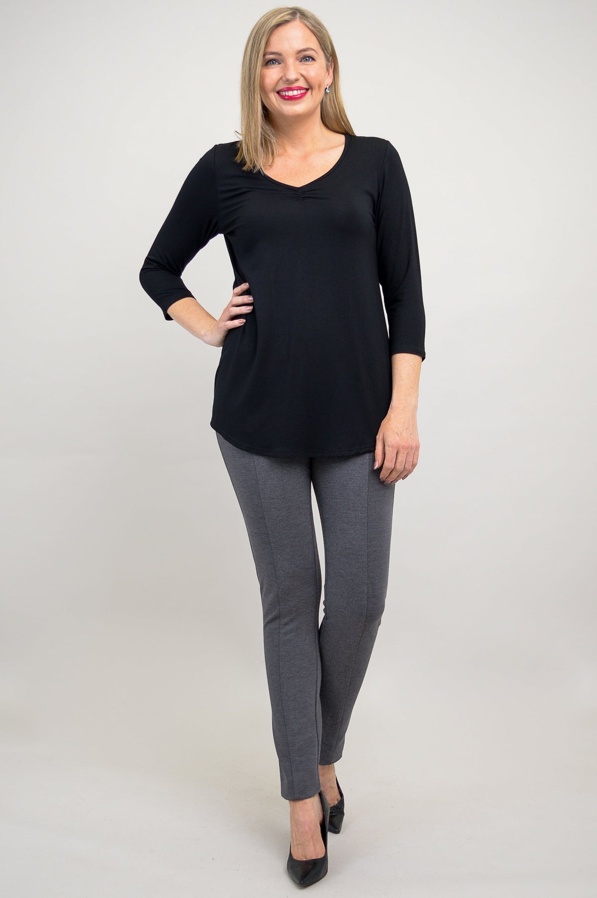 Franny Top, Black, Bamboo - Final Sale