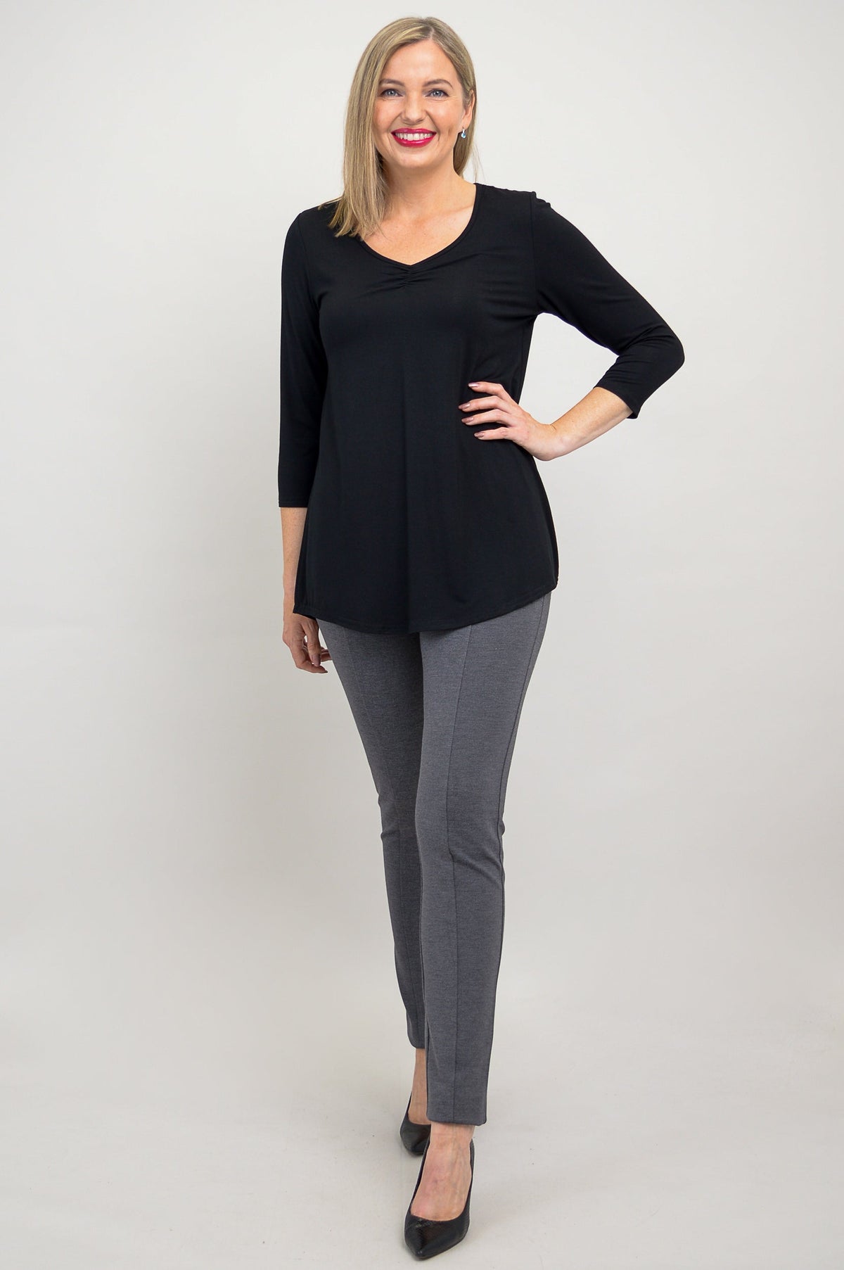 Franny Top, Black, Bamboo - Final Sale