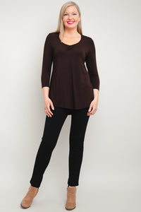 Franny Top, Coffee, Bamboo- Final Sale