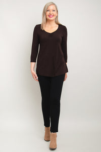 Franny Top, Coffee, Bamboo- Final Sale