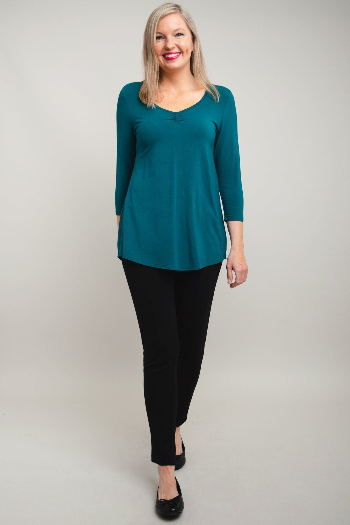 Franny Top, Teal, Bamboo - Final Sale