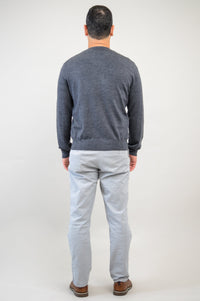 Fraser Sweater, Charcoal, 100% Merino Wool