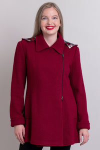Gemma Coat, Burgundy, Wool