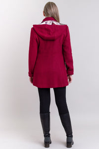 Gemma Coat, Burgundy, Wool