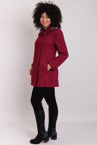 Gemma Coat, Burgundy, Wool