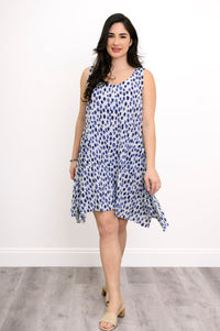 Gia Dress, Indigo Rain, Linen Bamboo