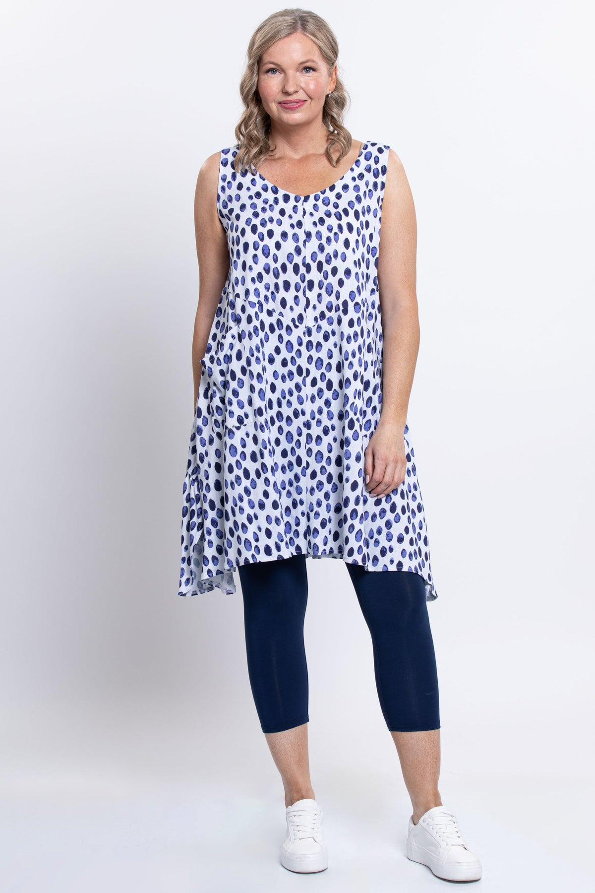 Gia Dress, Indigo Rain, Linen Bamboo