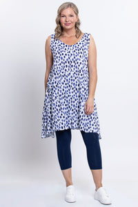 Gia Dress, Indigo Rain, Linen Bamboo