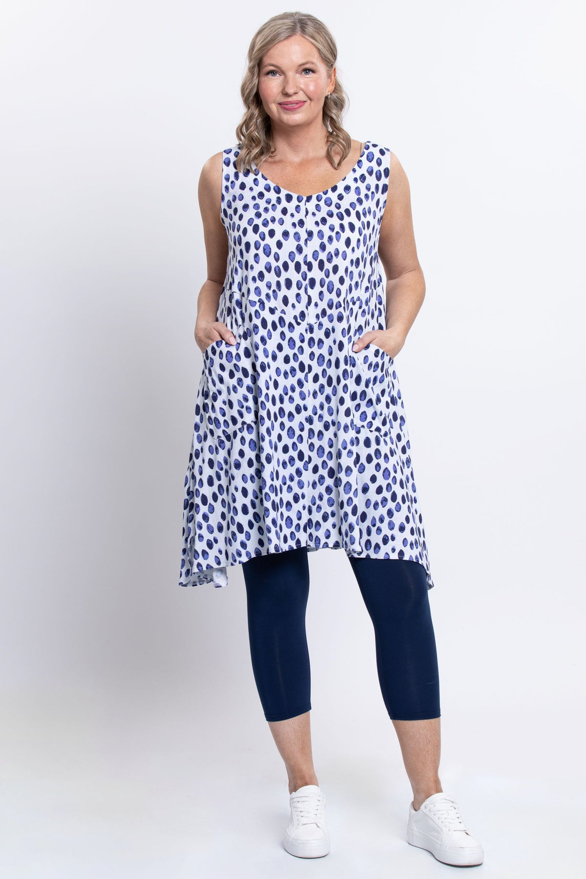 Gia Dress, Indigo Rain, Linen Bamboo