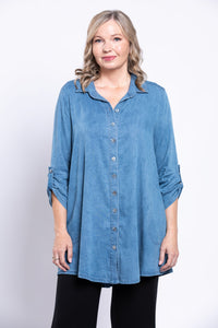 Gill Blouse, Lightweight Tencel Denim
