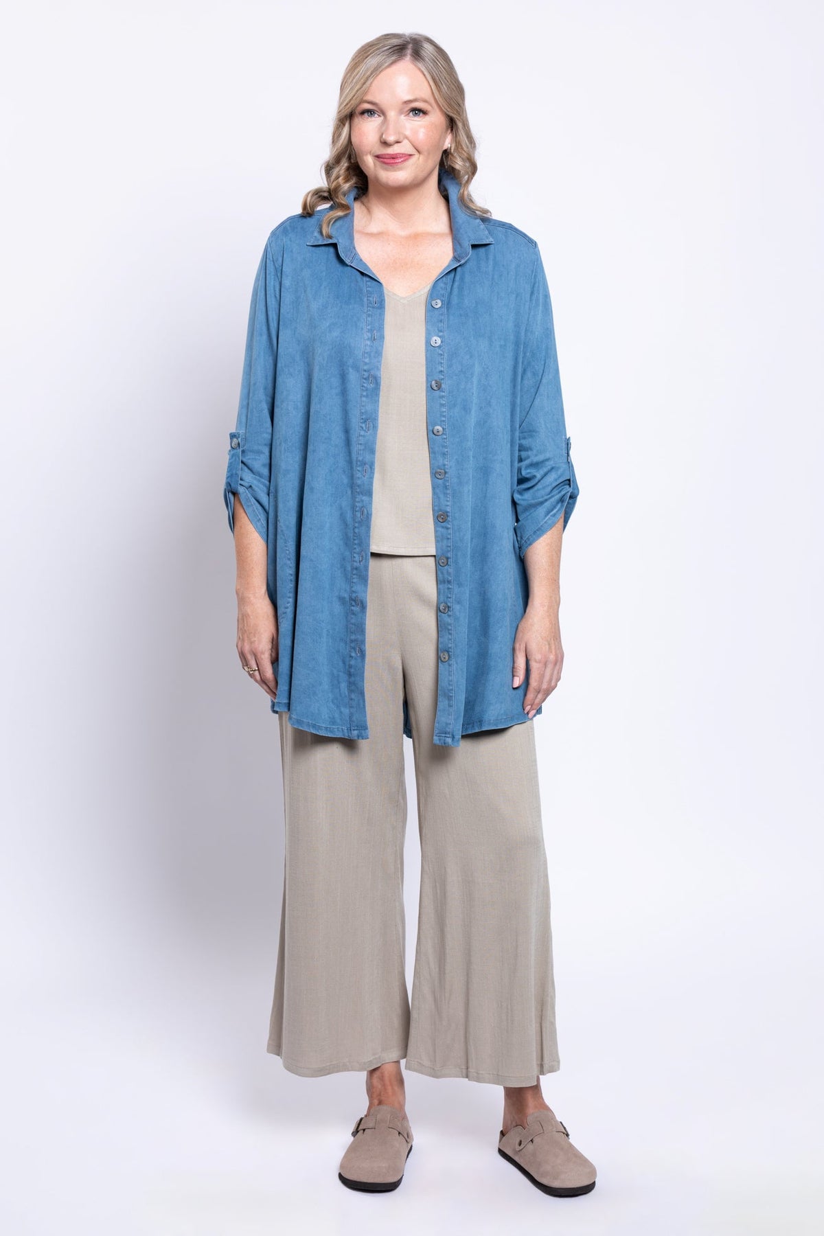 Gill Blouse, Lightweight Tencel Denim
