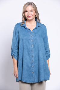 Gill Blouse, Lightweight Tencel Denim