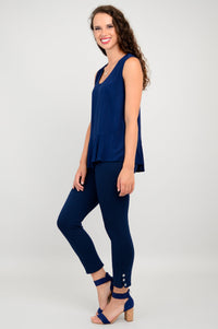 Ginny Tank, Indigo Solid, Linen Bamboo