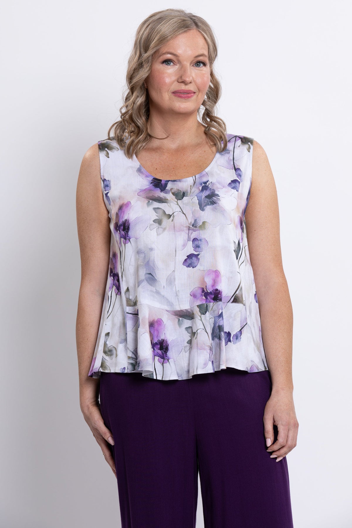 Ginny Tank, Royale Mist, Linen Bamboo