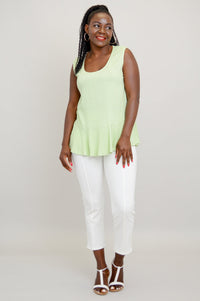 Ginny Tank, Sage, Linen Bamboo - Final Sale