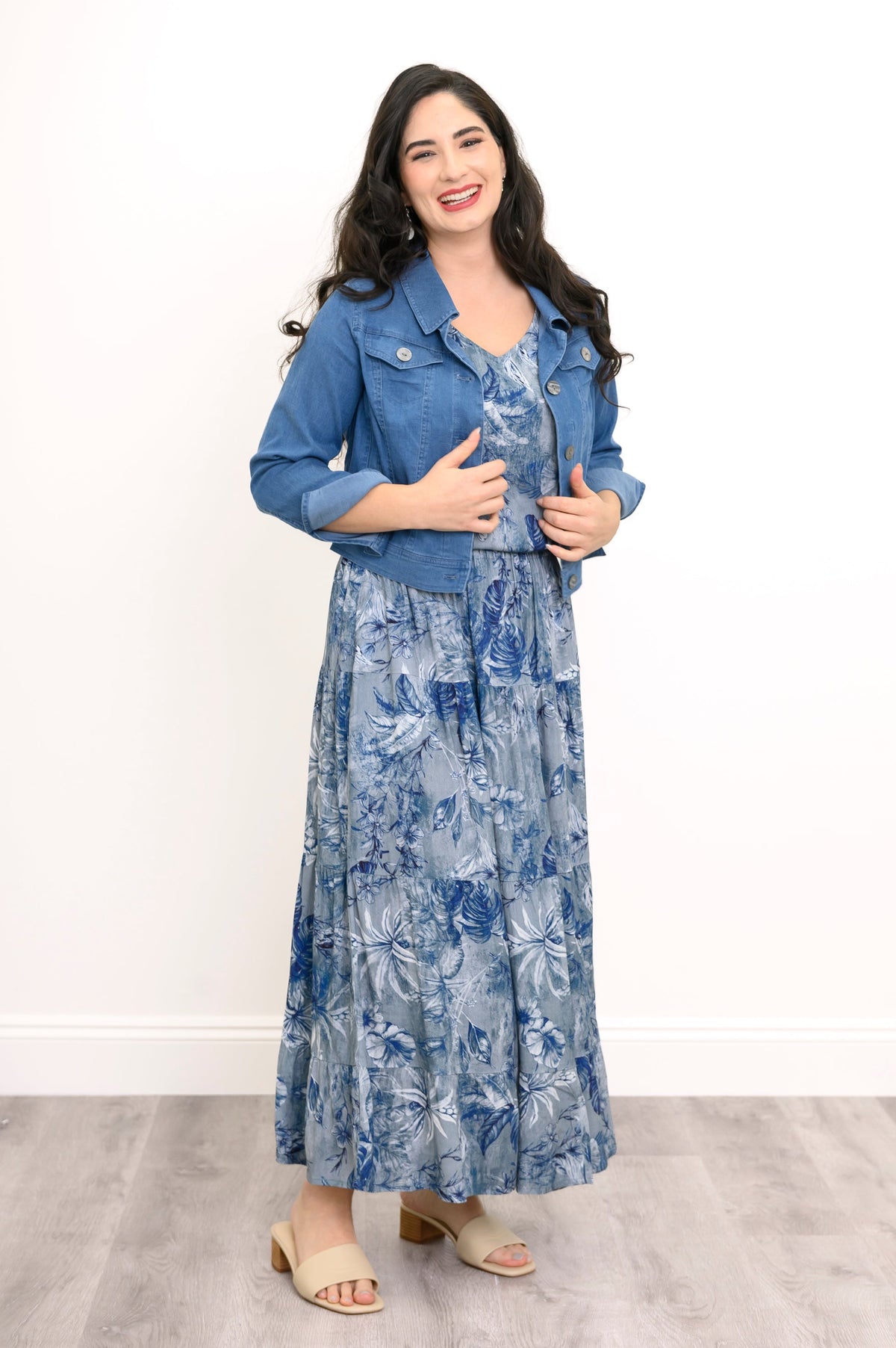 Hannah Tank, Indigo Escape, Linen Bamboo