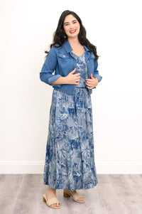 Hannah Tank, Indigo Escape, Linen Bamboo