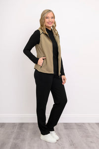 Hartford Vest, Yarn Dye Khaki, Bamboo Fleece