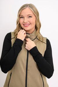 Hartford Vest, Yarn Dye Khaki, Bamboo Fleece