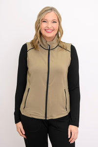 Hartford Vest, Yarn Dye Khaki, Bamboo Fleece