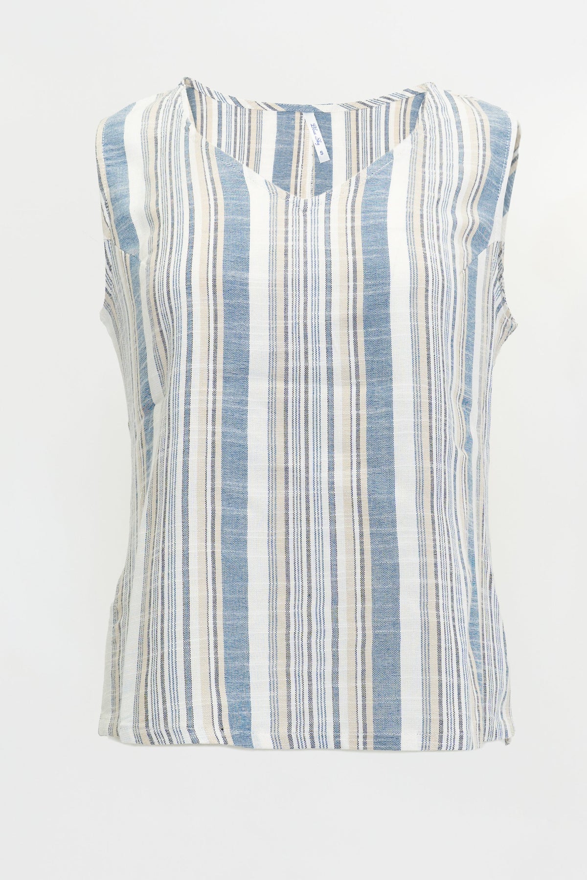 Havana Tank, Sand Stripe, Linen Bamboo