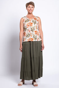 Havana Tank, Khaki Tapestry, Linen Bamboo