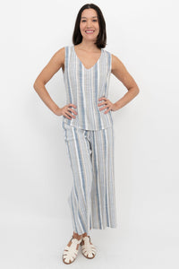 Havana Tank, Sand Stripe, Linen Bamboo