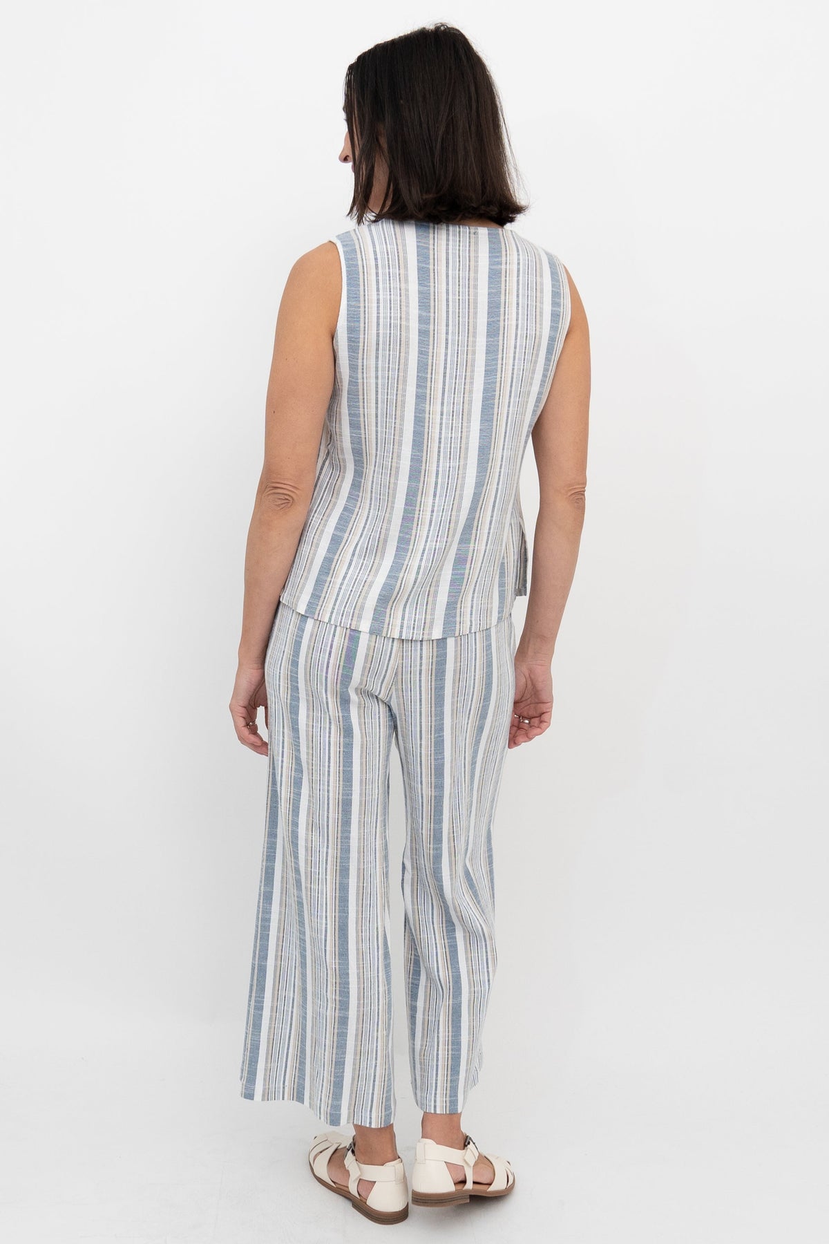 Havana Tank, Sand Stripe, Linen Bamboo