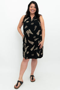 Hula Dress, Shadow Leaf, Linen Bamboo