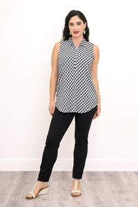 Hula Tank, BW Gingham, Linen Bamboo