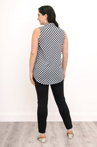 Hula Tank, BW Gingham, Linen Bamboo