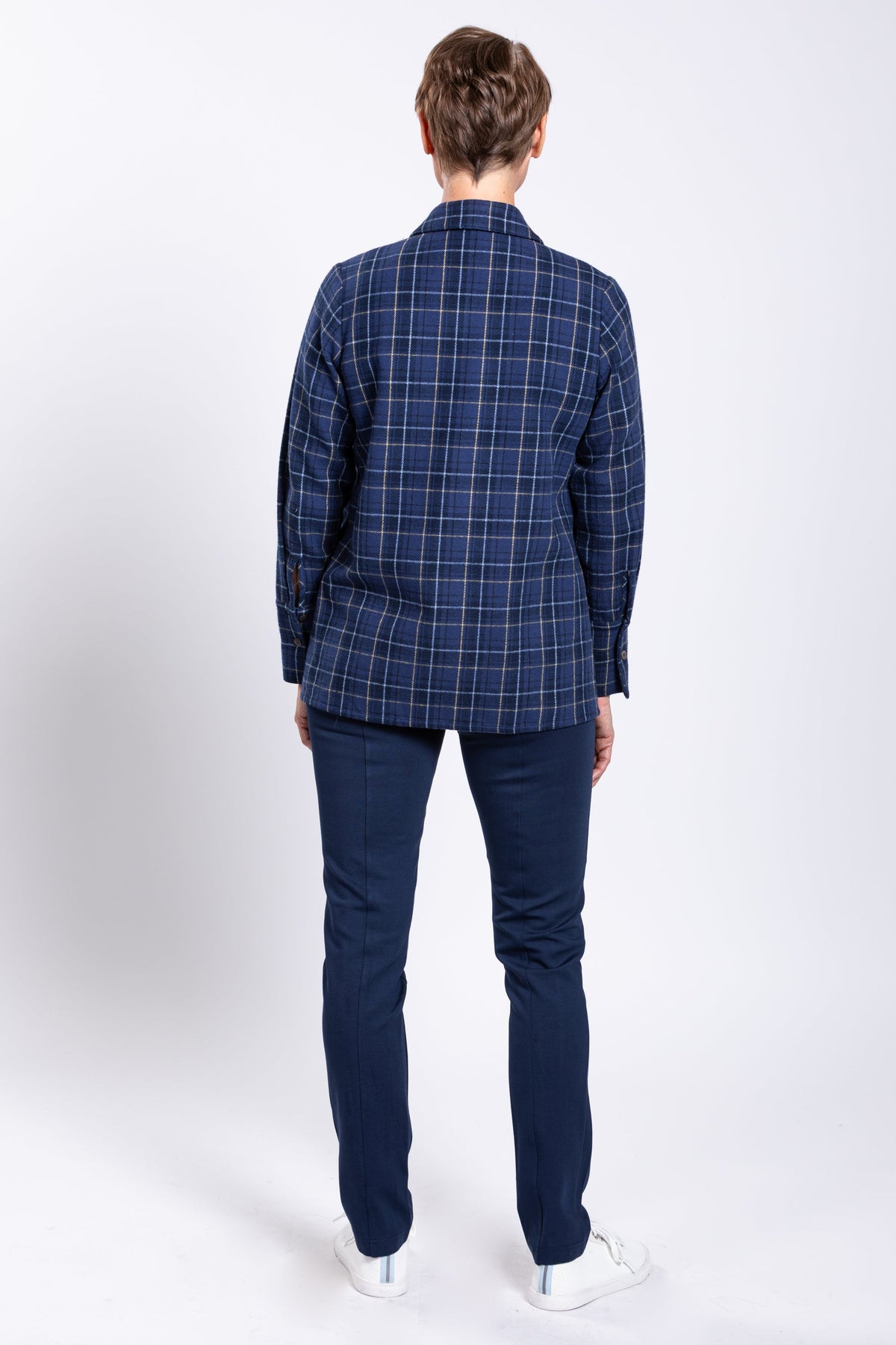 Iris Jacket, Indigo Plaid, Cotton
