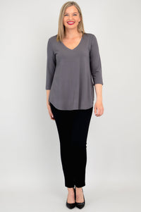 Jackie 3/4 Sleeve, Charcoal, Bamboo - Final Sale